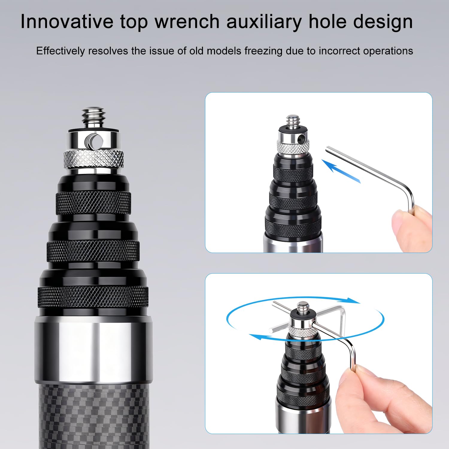 ARTCISE Bastone per selfie lungo in fibra di carbonio, 300 cm, asta di estensione per selfie monopiede per GoPro Hero per DJI Osmo Action per Osmo Pocket per Insta360 per fotocamera