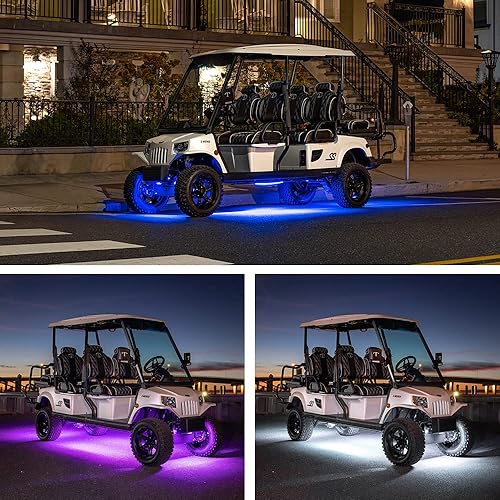 Miniatura 4 de LEDGlow Kit de iluminación de neón para carrito de golf eléctrico de 6 plazas con luces LED de millones de colores de 12 V-72 V, compatible con