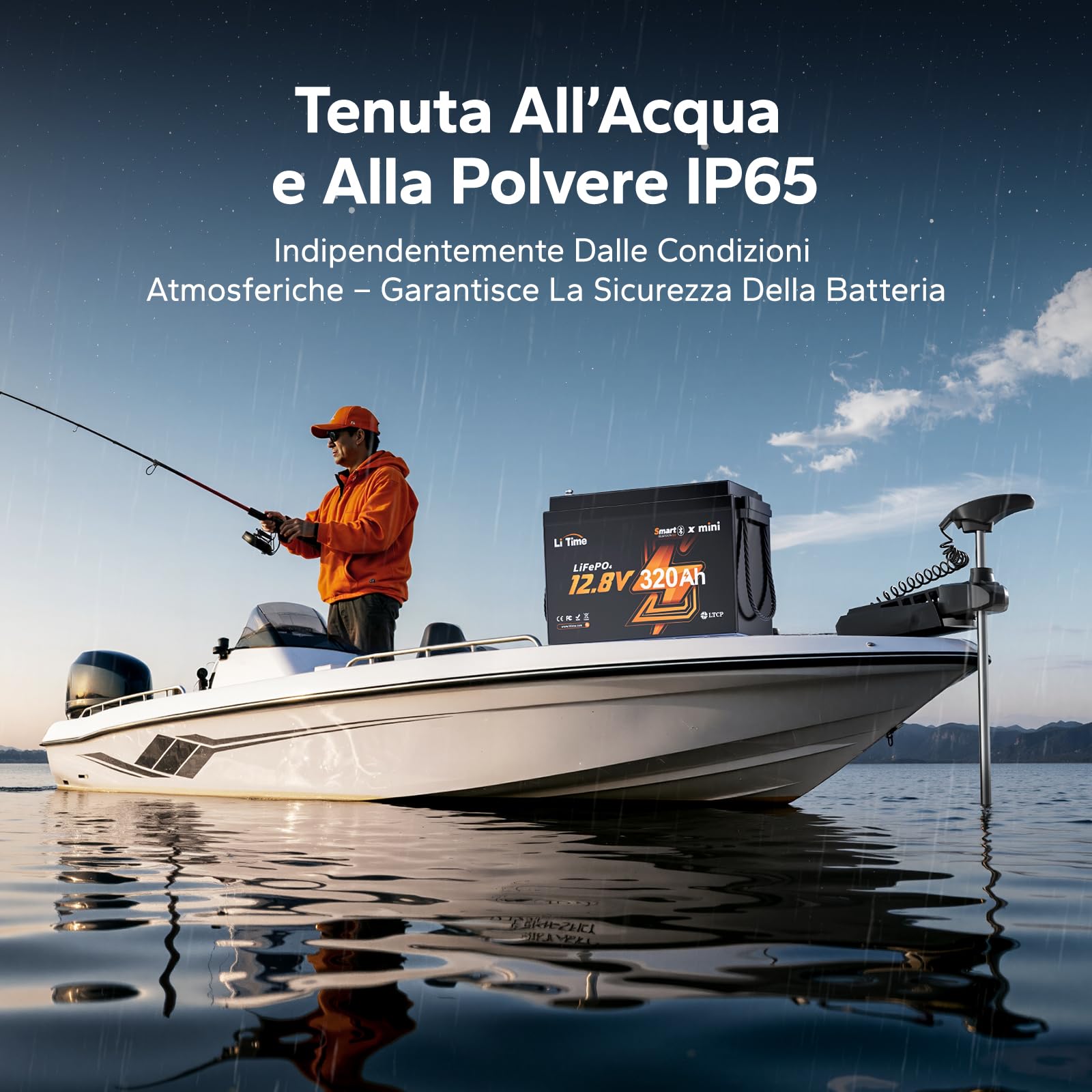 LiTime Batteria al Litio LiFePO4 12V 320Ah con Bluetooth per Camper, 4000-15000 Cicli Profondi, Energia 4096Wh, Perfetta per RV, Furgone Camperizzato, Impianti Solari, Barche, Motori Trolling