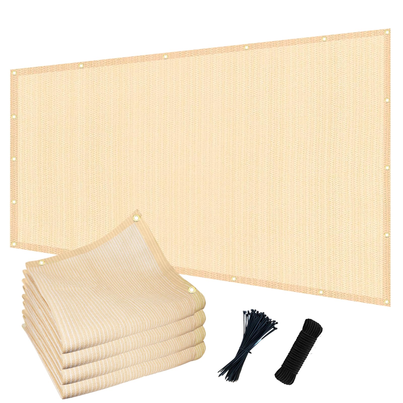 Photo 1 of POYEE 90% Sun Shade Cloth with Grommets, 10' x 30' Pergola Shade Cover for Outdoor Patio, Garden, Deck, Backyard, Beige