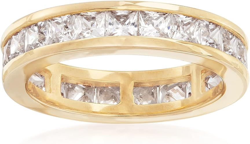 Ross-Simons 3.00 ct. t.w. CZ Eternity Band in 18kt Yellow Gold Over Sterling Silver