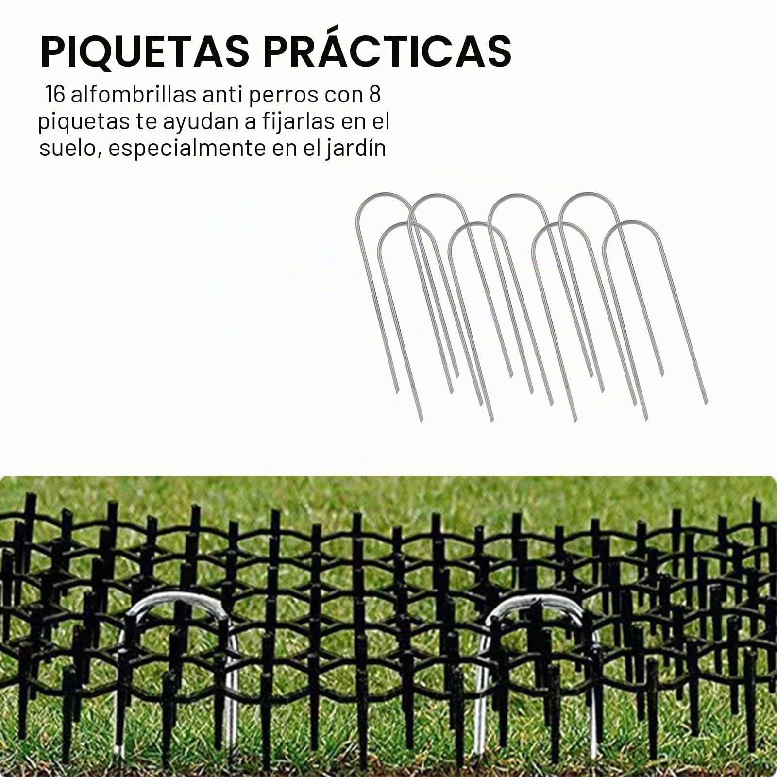 JMIATRY 16 Piezas Pinchos Anti Gatos 20x40cm, Repelente Gatos, Alfombrilla Anti Gatos para Interior Exterior Césped Jardín Protección de Plantas