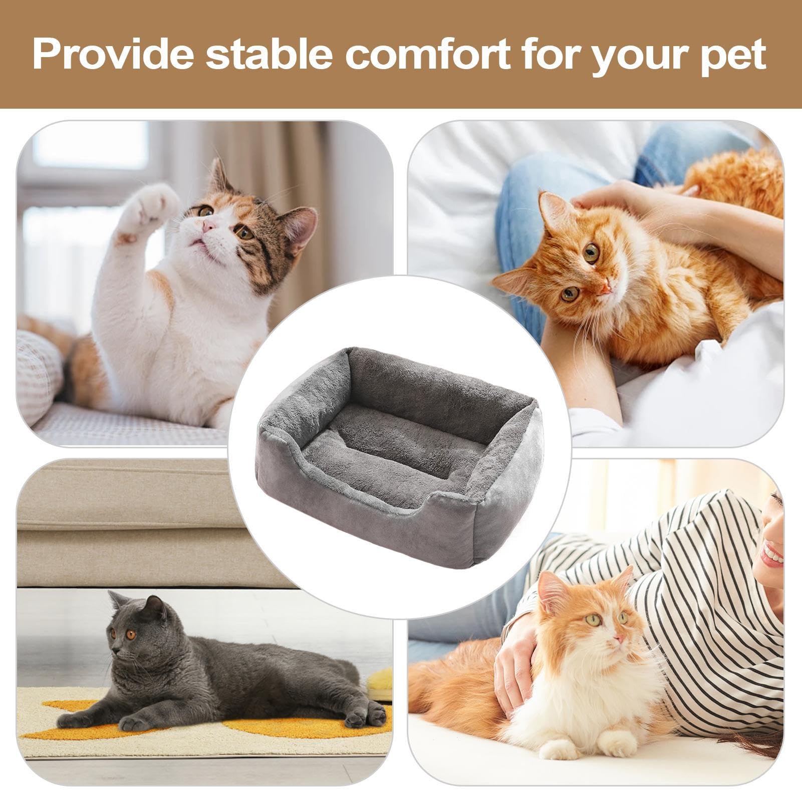 Cama Para Gatos Sofá Cama para Perros de Tamaño Pequeño | Peluche para Cachorros Abrazador Calmante para Dormir y Calentar Sofá para Sala de Estar Dormitorio Perrera Suelo Jaula