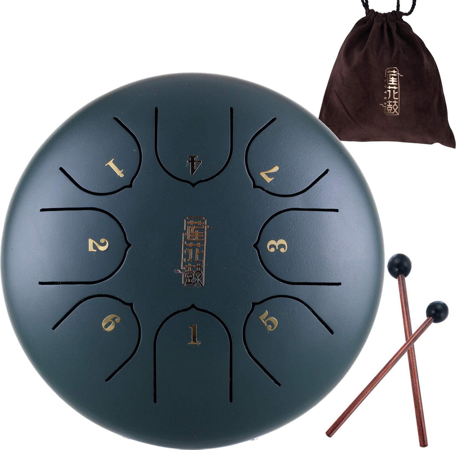 QiaoDongDian Steel Tongue Drum - 8 tones 6 Inches-Percussion Instrument - C-Key Handpan Drum with Bag, Mallets, Finger Picks,for Beginner Adult Kids (Color : L)