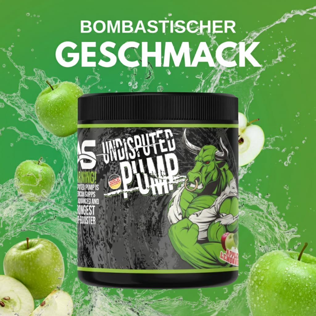 PREMIUM Pump Booster [510g] - AAKG + L Citrullin Malat + Beta Alanin + Ginkgo Biloba (Apple - Apfel)