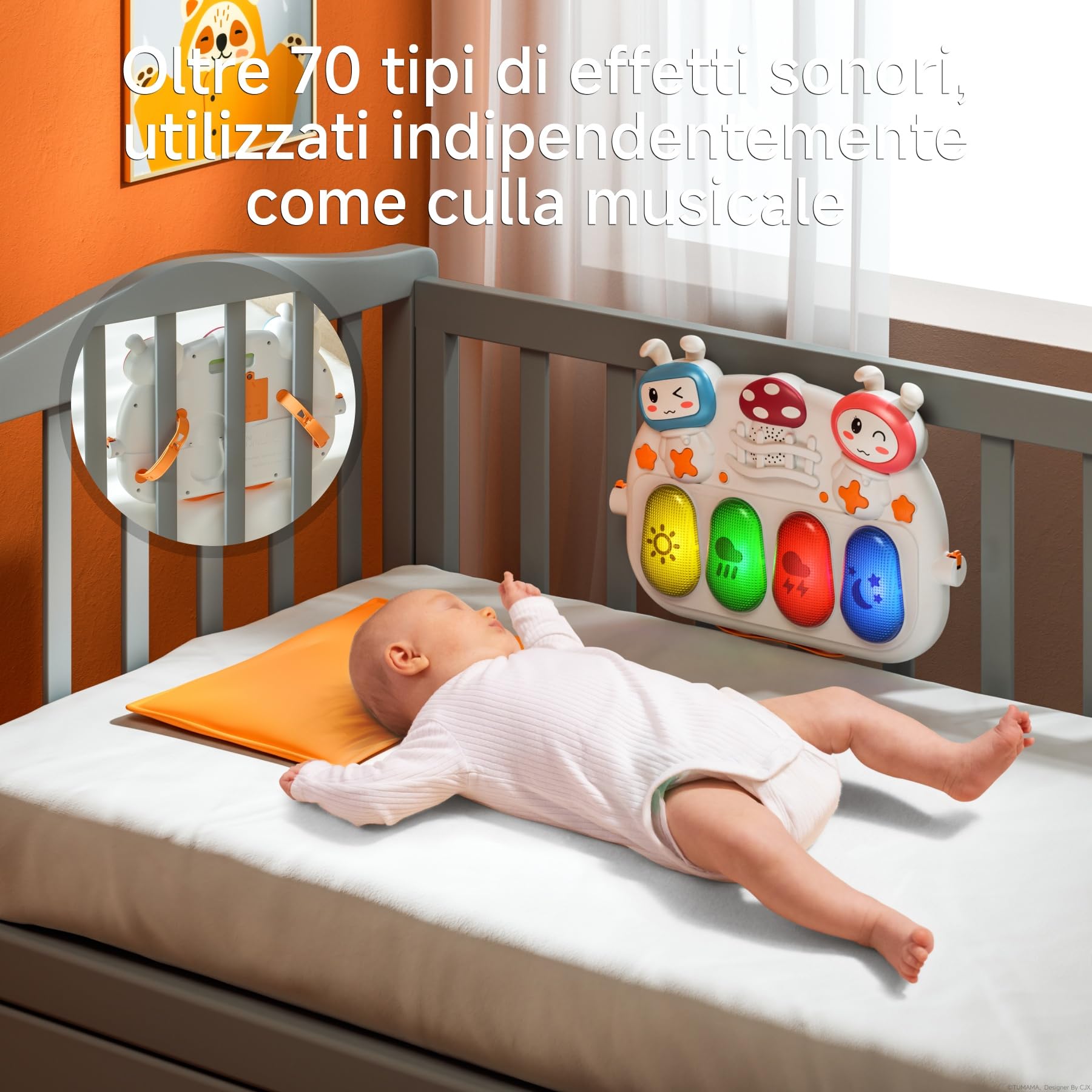 TUMAMA KIDS 4-in-1 Palestra Giochi Per Bambini, Palestra Per Bambini Con Pianoforte Bambino, 70+ Suoni, 25+ Min Musica e Luci, Arco Attività Gioco, Giocattoli Neonati 0 1 3 6 Mesi Neonato