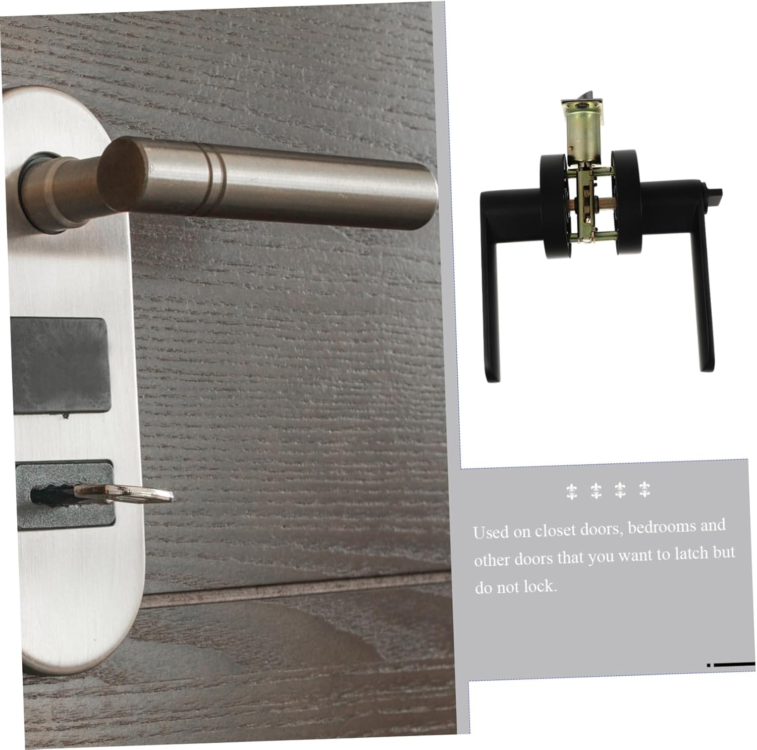 Heavy Duty Door Lever Handle Lock for Bedroom Door Privacy Lever Set Black Finish