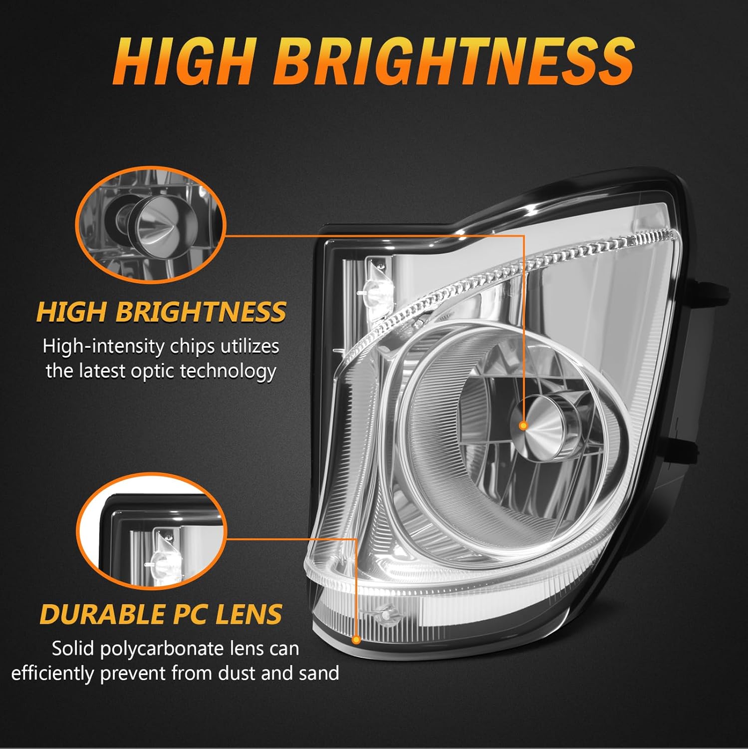 Fog Lights for Lexus IS250 IS350 2006-2010 (Not fit for IS 250C and IS 350C model), Front Bumer Light Fog Lamp One Pair, Plug and Play, Easy to Install