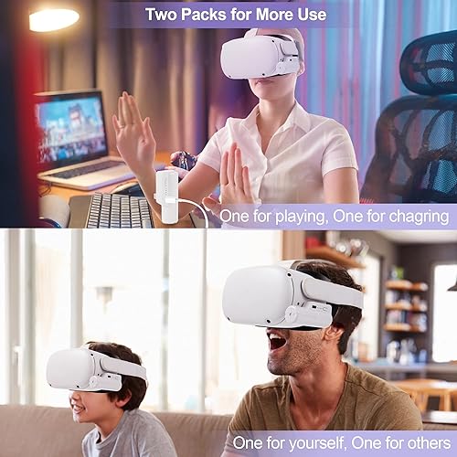 Miniatura 7 de Kuject Battery Pack for OculusMeta Quest 2 and Quest 4000mAh Lightweight Power Bank for Extra 2-4 Hours Playing time Rechargeable Accessories with