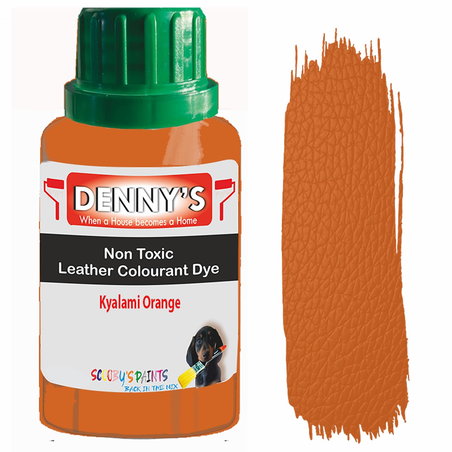 All in One Leather Colourant Self Seal Leather Dye Repair Paint for Furniture, Sofas, Car Seats (Kyalami Orange, 250ml Bottle)