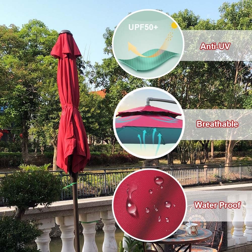 Toldo De Repuesto Para Sombrilla De Jardín - 6/8 Varillas, 200/270/300 Cm, Poliéster Impermeable, Varios Colores (Solo Tela)