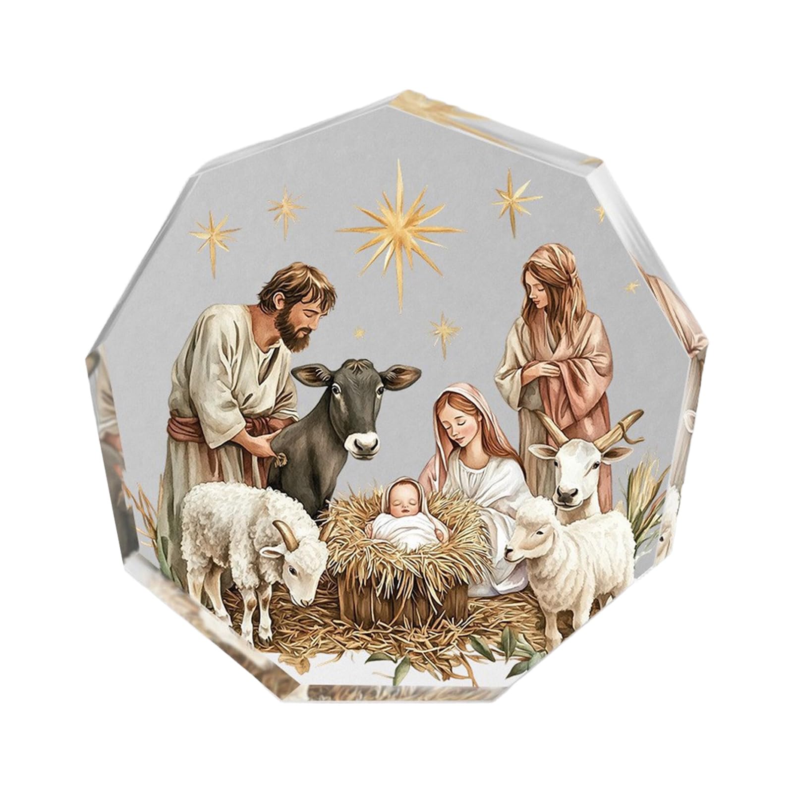 Limtula B Nativity Scene Ornament Nativity Scene Desktop Decorations Acrylic The Irth Of Jesuses Decors Christians Religious Gift Christmas Ornament