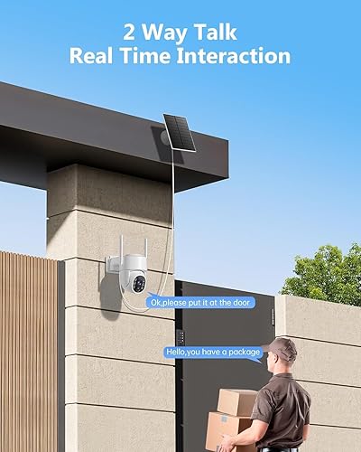 Vista 4 de 2K Security Camera System, 5GHz&2.4GHz WiFi Solar Wireless Cameras for Home Security, Wire-free Installation, AI Detection, Two-way Audio, Mobile
