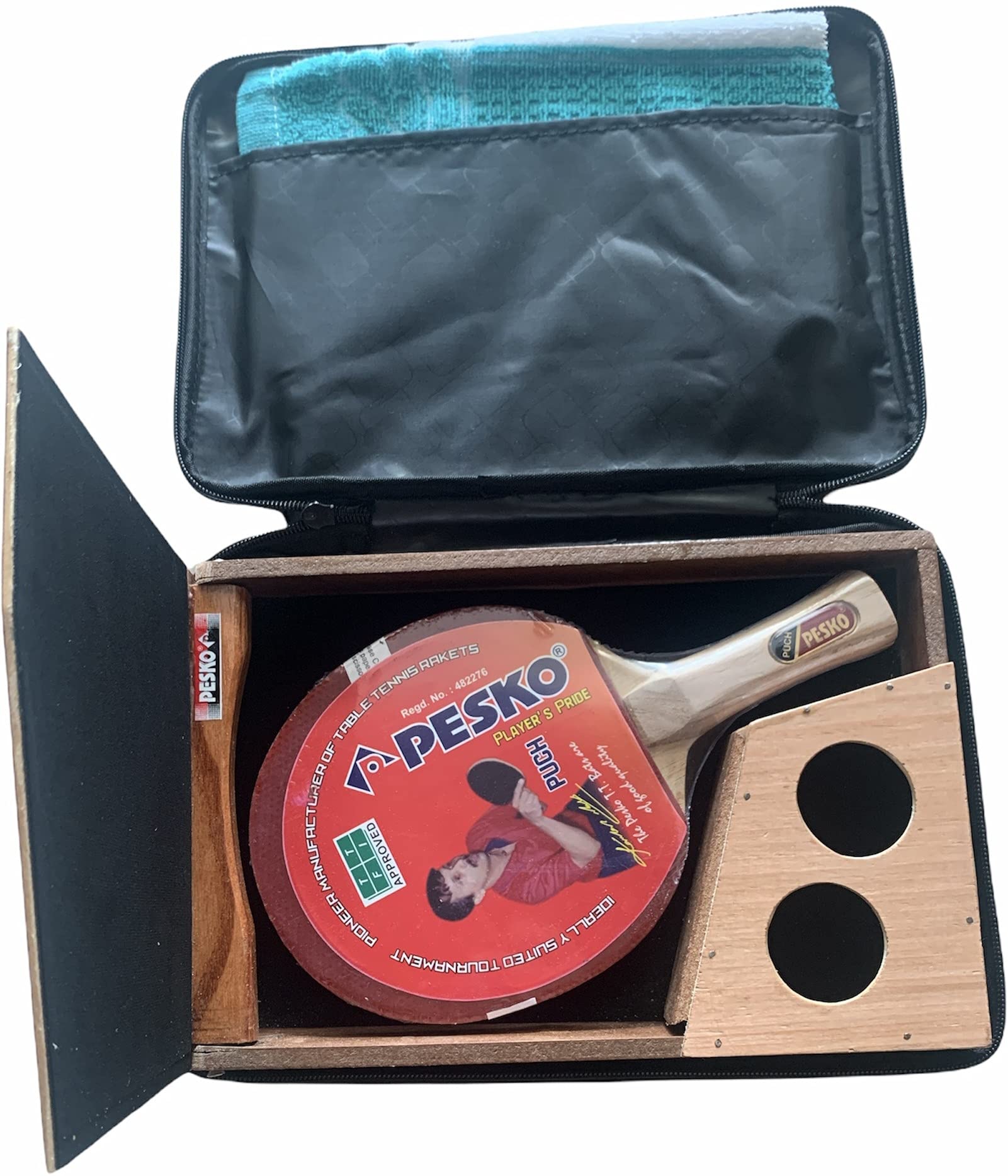 PESKO Puch Table Tennis Bat Kit Included 1 Bat, 1 Wooden Box Cover and 1 Towel Table Tennis Kit-image-31