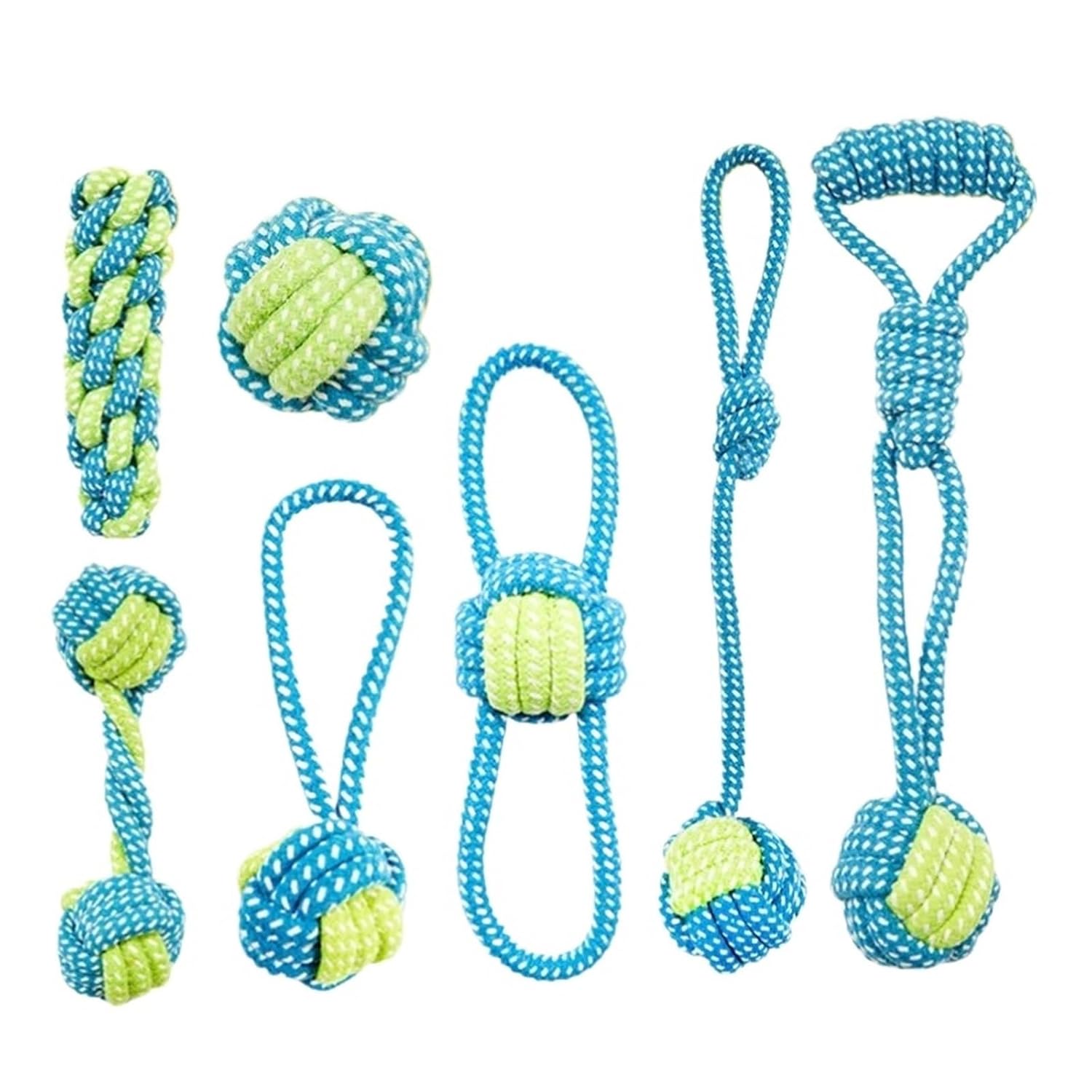 7pcs Interactive Cotton Rope Mini Dog Toys Ball ForDogs Accessories Small Dogs Toy Pet