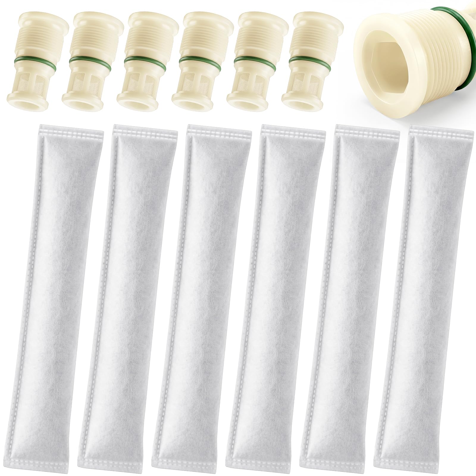 Photo 1 of Threlaco 6 Pack A/C Receiver Drier Bulk Desiccant Element Kit White Automotive Air Conditioning Filter Drier with Caps for Moisture Removal
