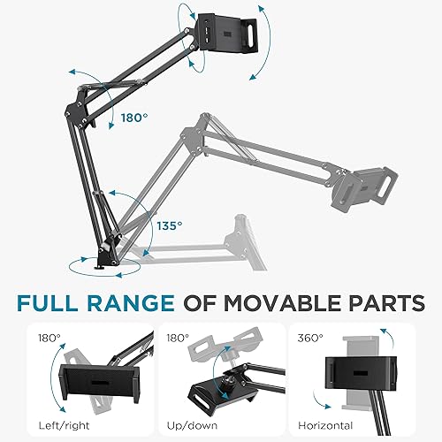 Miniatura 3 de InnoGear Soporte de suelo para tableta, soporte ajustable para teléfono de cama superior, soporte universal de suelo compatible con iPhone iPad Pro