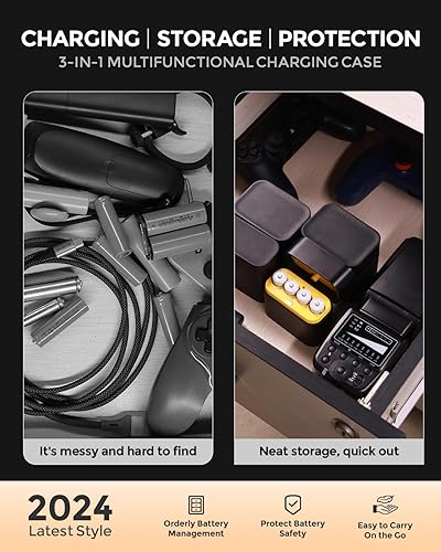 Miniatura 5 de imuto Baterías recargables AA con cargador, baterías de litio AA de 3600 mWh, paquete de 4 unidades, cargador de batería de litio estilo caja de