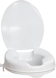 AquaSense Raised Toilet Seat with Lid, White, 2.5 Inches