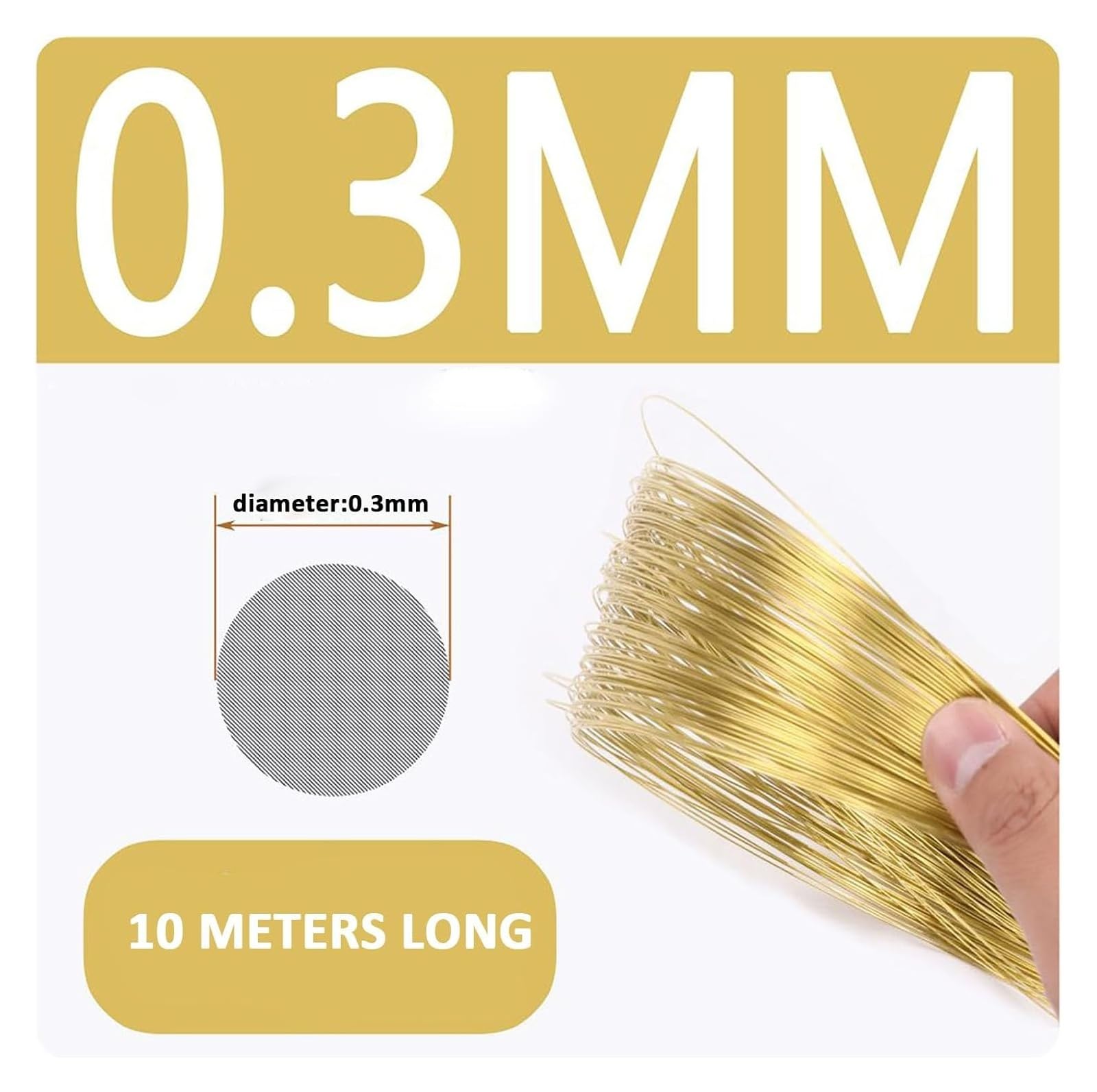 1 alambre de latón de 0,3-0,6 mm de 10 m for joyería artesanal