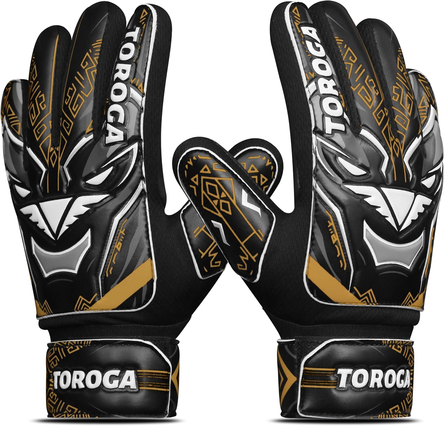 TOROGA Infinity Pro Junior Kinder Torwarthandschuhe – Fußballhandschuhe mit Grip-Latex, Fingerschutz & Doppeltem Handgelenkband – Für Jungen & Mädchen
