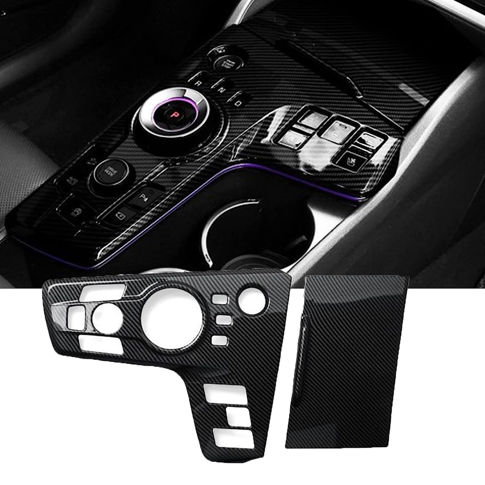 Lot De 2 Housses De Console Centrale De Voiture En Fibre De