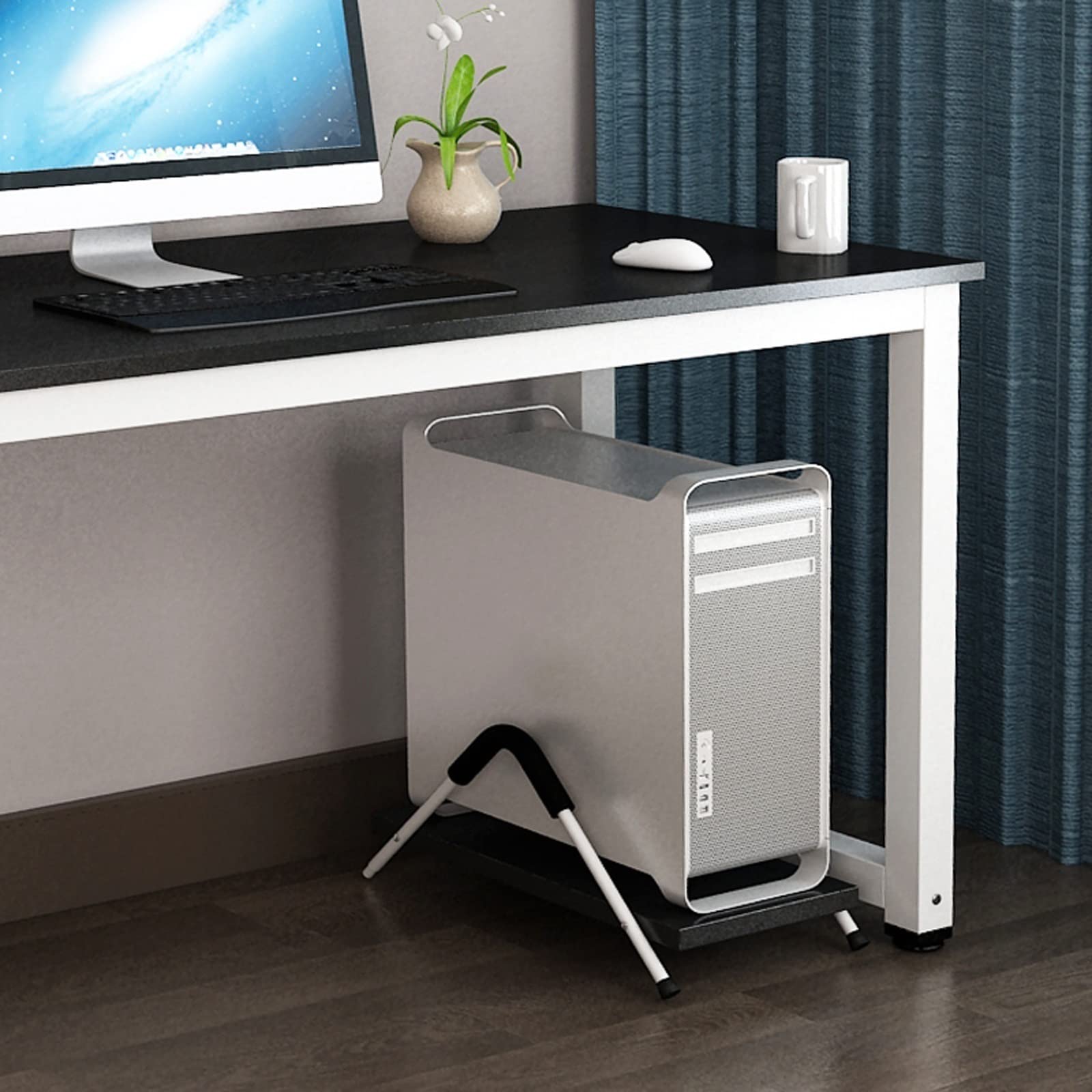 Stojak na procesor PC uchwyt na komputer stacjonarny PC stojak dom dom Storage Rack Tower Procesor komputerowy Stań z bocznym metalowym uchwytem Stojak PC (F)