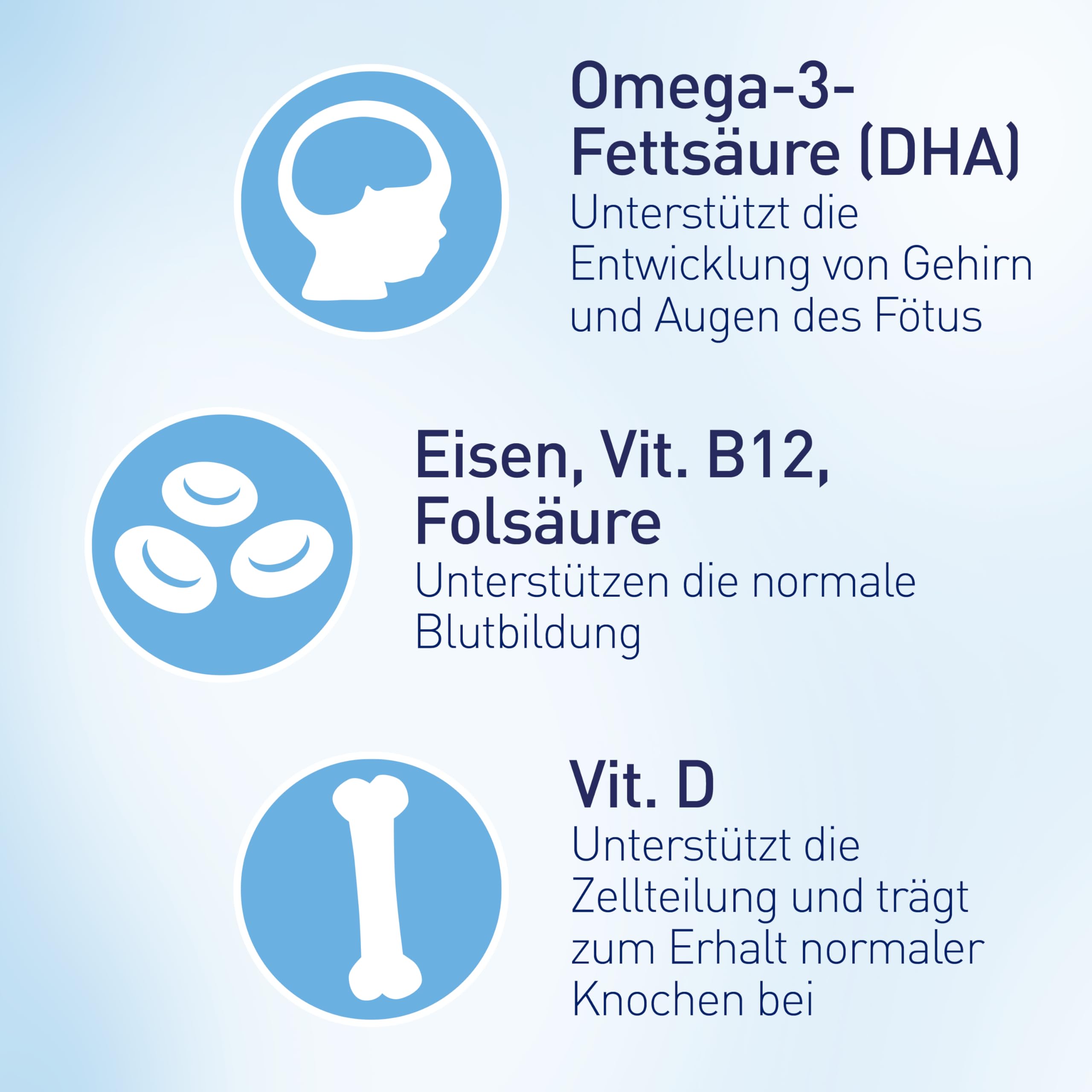 Elevit 2 | Schwangerschaftsvitamine für Mutter und Kind | Vitamine, Mineralstoffe & Omega-3-Fettsäuren | ab der 13. Schwangerschaftswoche | 60 Kapseln