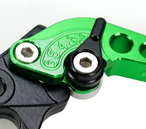 Miniatura 4 de Modengzhe Palancas de freno de embrague, 2 palancas de embrague de freno de motocicleta de aleación de aluminio, verde