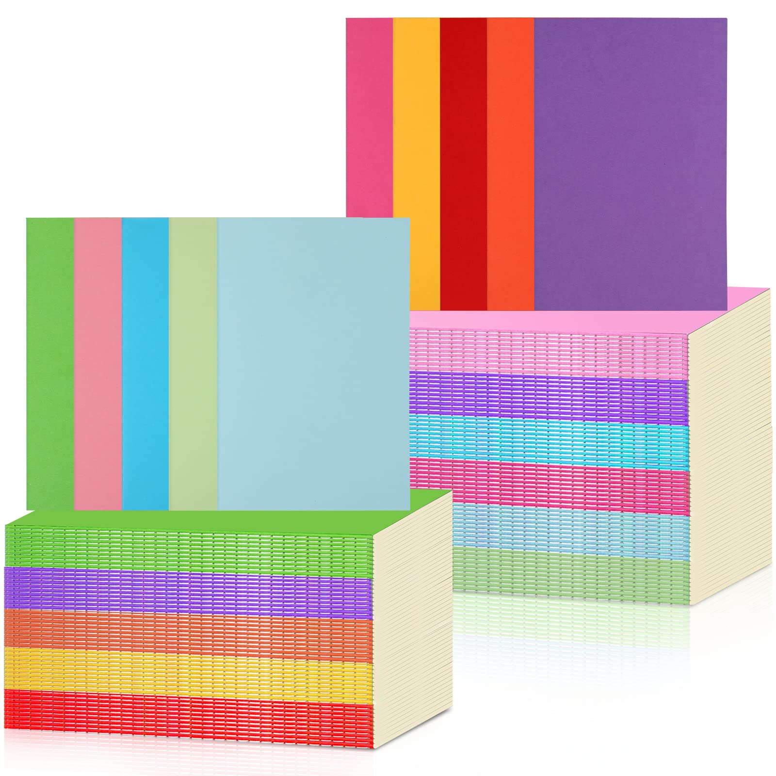 Handepo 100 Pack Composition Notebooks A5/A6 Ruled Lined Composition Kraft Notebooks Bulk Soft Cover Journals Travel Diary Memo for Students Classroom Office Supplies(A5,Fresh Color)