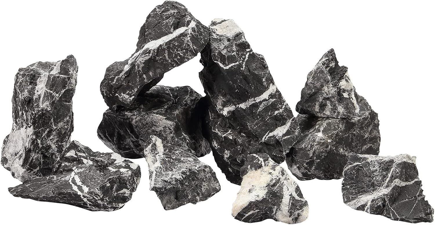 Landen Natural Slate Rocks Stones for Aquariums Terrariums, Vivariums