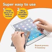 Vista 5 de Cleanix Juego de 2 limpiadores de vidrio, sin alcohol, 2 botellas de spray de 2 onzas con 2 paños de microfibra, tamaño de viaje, seguro para gafas