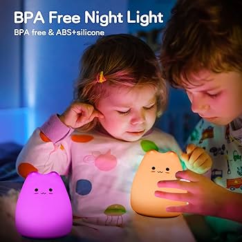 グッドイナフ　赤いシリコン製キャラクターインテリア小物 Amazon.co.jp : Litake 子供用ナイトライト キャットランプ 7色