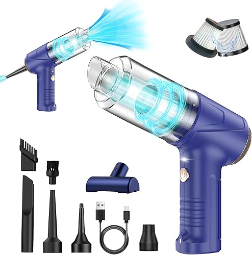 Aspirador de mano inalámbrico para automóvil, 16000Pa, aspiradora portátil 4 en 1 y plumero de aire con luz LED de 120 W de alta potencia, múltiples