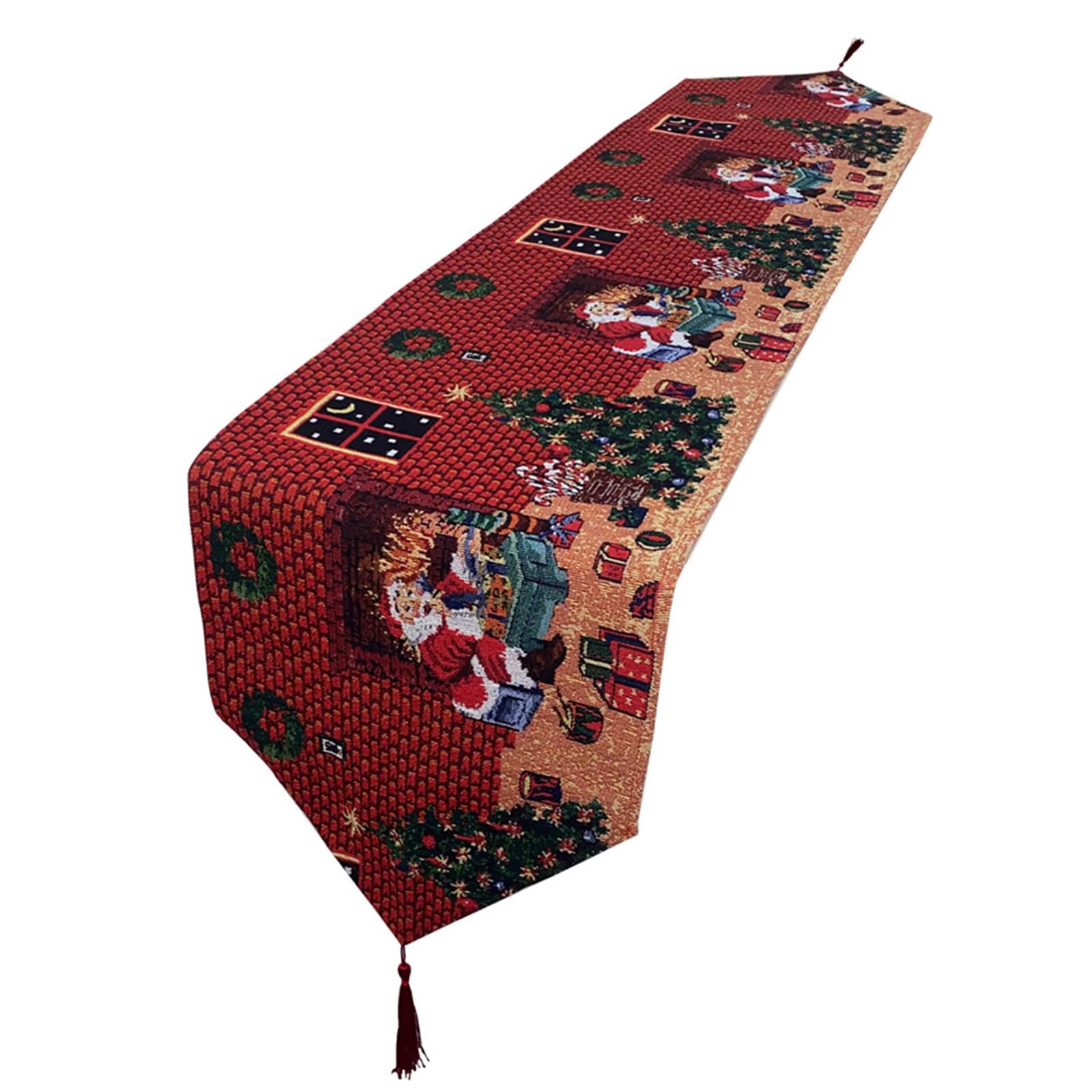 Tsophreniq 1 Pack Christmas Tablecloth Elegant Table Runner For Holiday Dining Table Cushion Cotton Linen Fabric Runner Christmas Dining Enhancement
