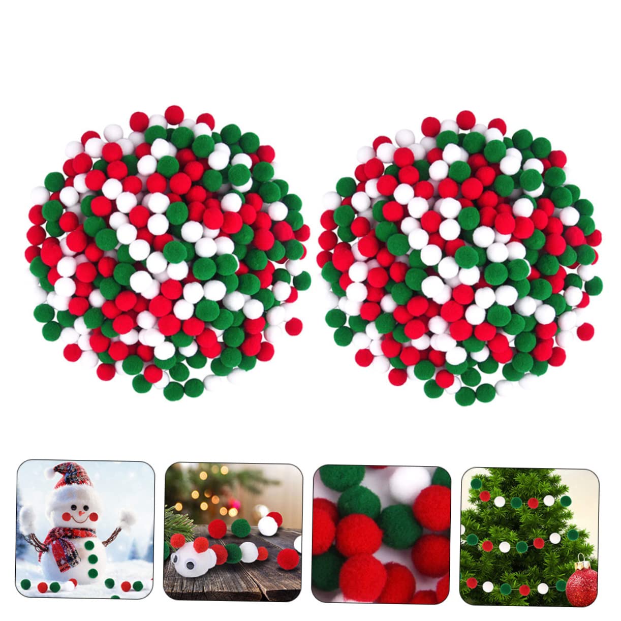 Zerodeko 5 Juegos Pompones De Decoración Navideña Bolas De Fieltro De Navidad Manualidades con Pompones Rojos Adornos Navideños De Fieltro Decoraciones Dulce Poliéster 2000 Piezas X 5