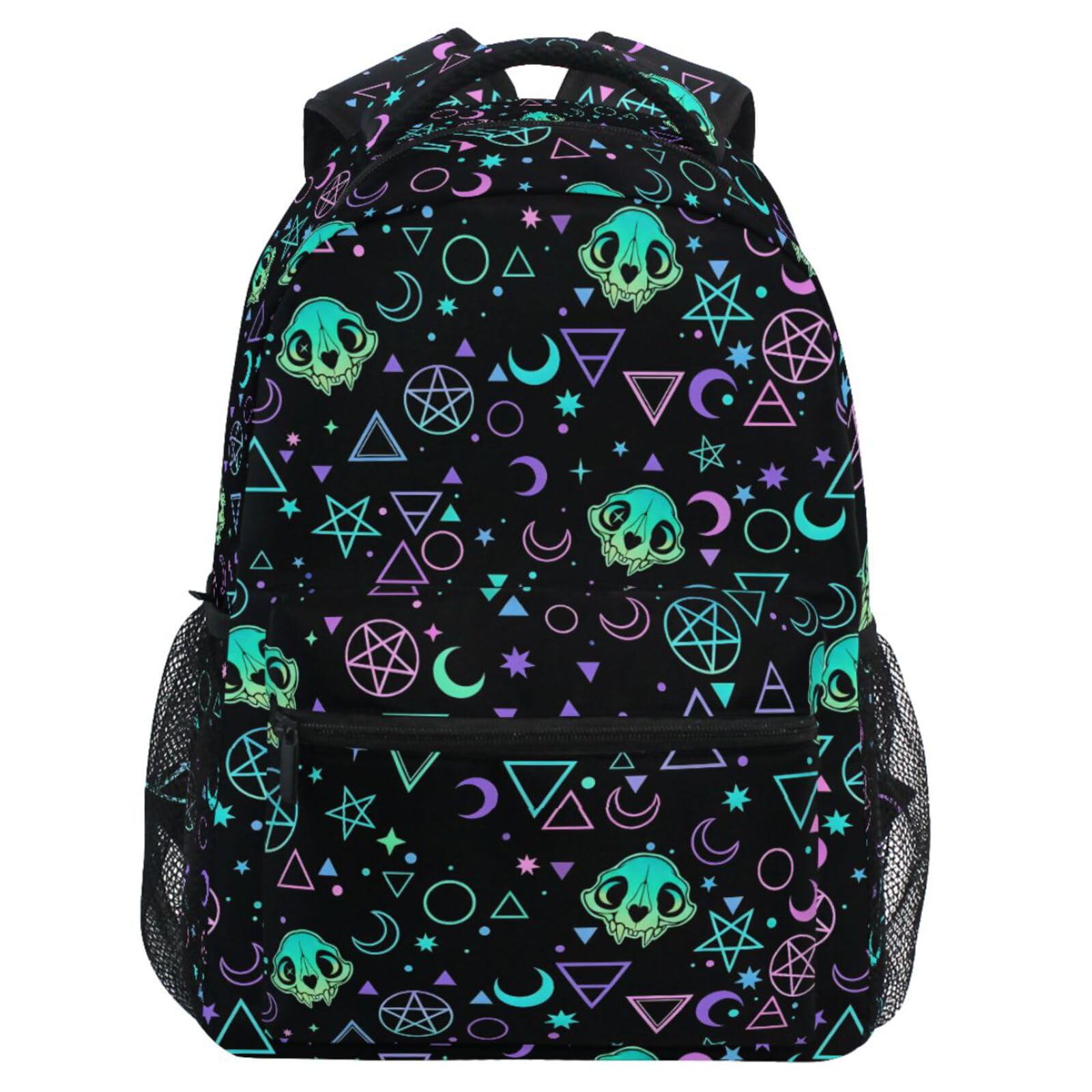 MNSRUU School Backpack Magic Skulls College Knapsack Laptop Rucksack Business Travel Computer Bookbags for Adult Teen One Size