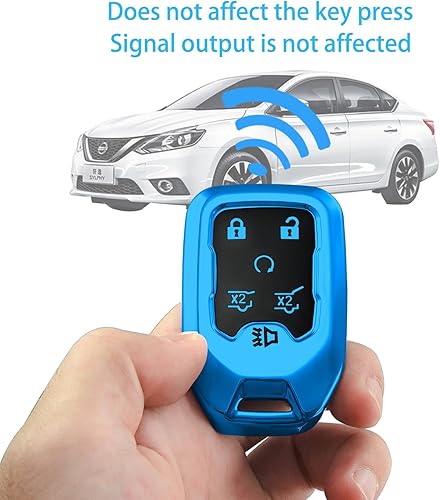 Miniatura 4 de Kirsnda Funda para llavero Chevrolet con llavero, carcasa de TPU suavepiel, 6 botones para chevy Suburban Tahoe para GMC Yukon Accesorios de