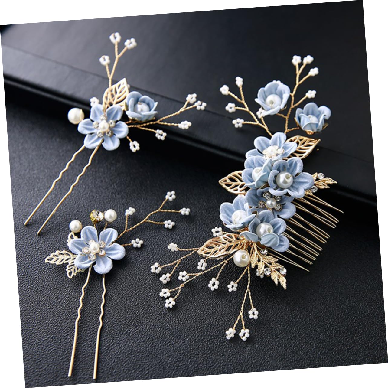 DOITOOL 20 Stk Braut Kopfschmuck Haarnadelstab aus Metall Damen Haar Klammern Haarspangen Strasssteine Golddekor Brautkamm Kamm für Braut Modellieren Blumen Anzug Passen Baby Zubehör