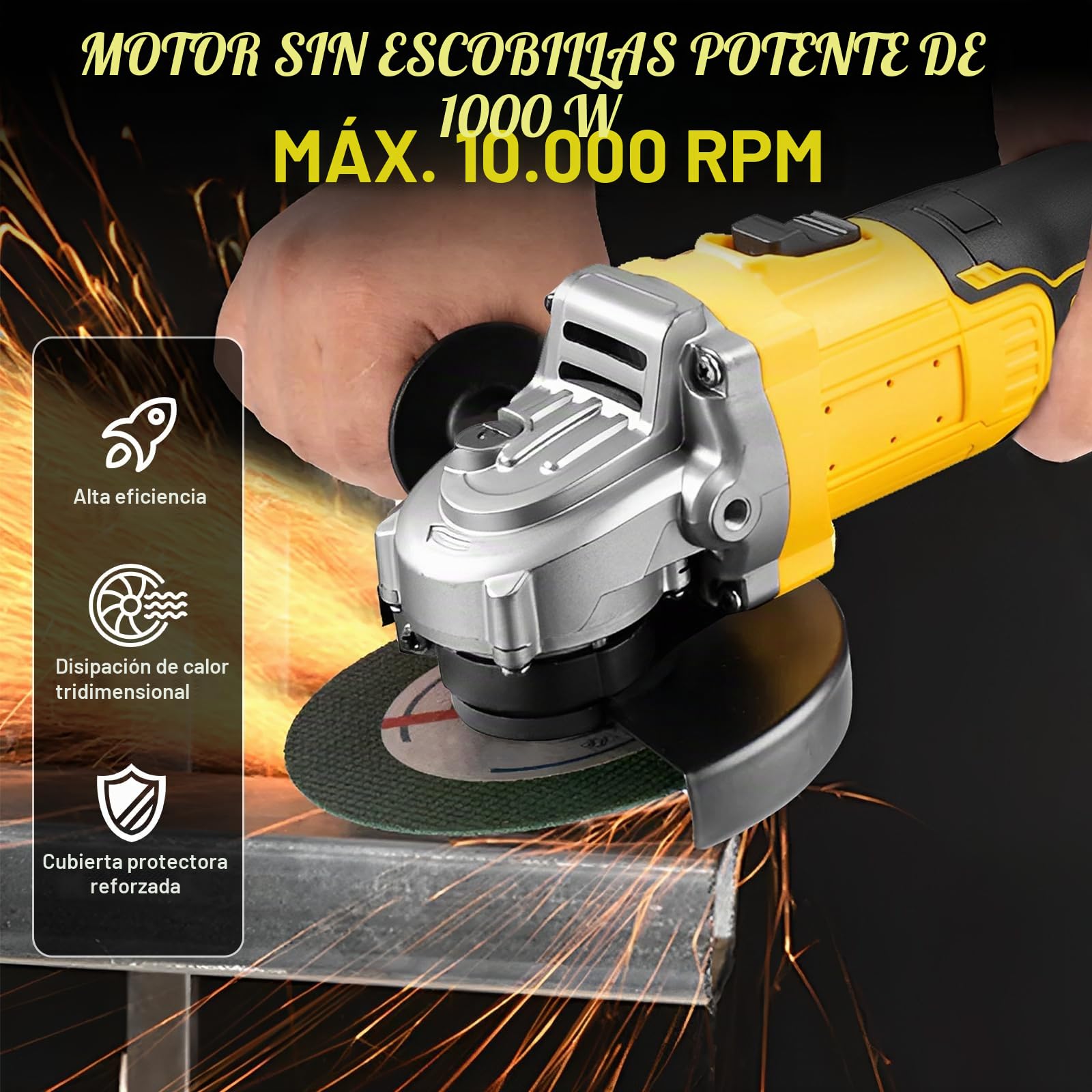 Amoladora Angular a Eléctrica Compatible con DeWalt 20V Batería