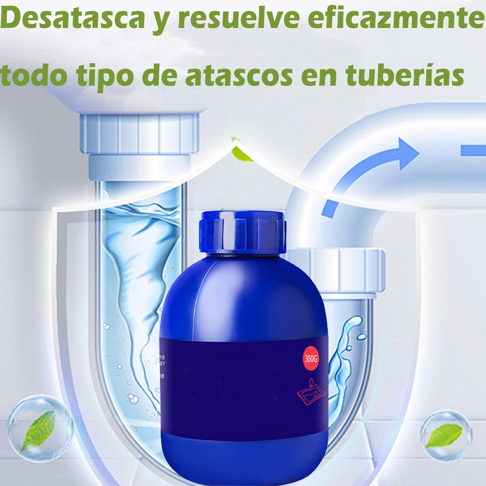 Pipe Bobo Desatascador, Pipe Bobo Drain Cleaner, Adecuado Para Lavabos, Duchas, Inodoros Y DesagüEs De Piso; Seguro Para Todas Las TuberíAs (3pcs)