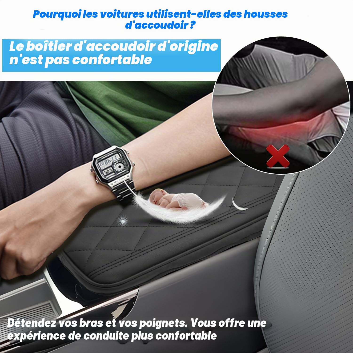 SHAOHAO Housse d'accoudoir Central Compatible avec Hyundai Tucson NX4 2025 2026 Console Centrale Housse d'accoudoir Central Hyundai Tucson 2025 Accessoires