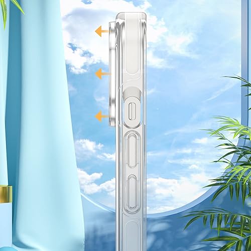 Miniatura 7 de MILPROX Funda compatible con iPhone 15  Compatible con MagSafe  Diseño magnético transparente transparente  Antiamarillamiento antideslizante
