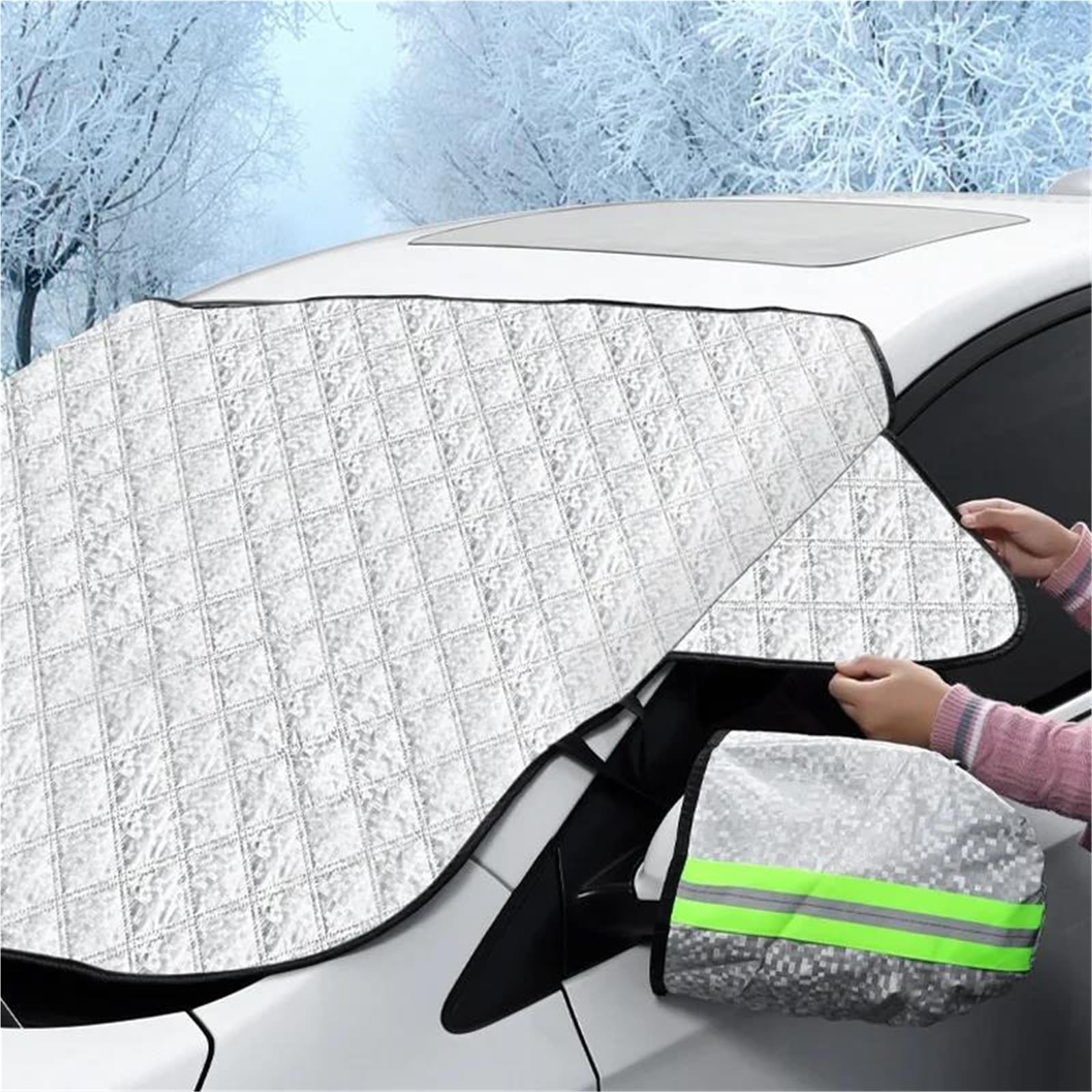 Copertura Parabrezza per Neve E Ghiaccio Parabrezza Invernale per Auto, Paraneve, Parasole, Protezione per Parabrezza Anteriore(2pcs)