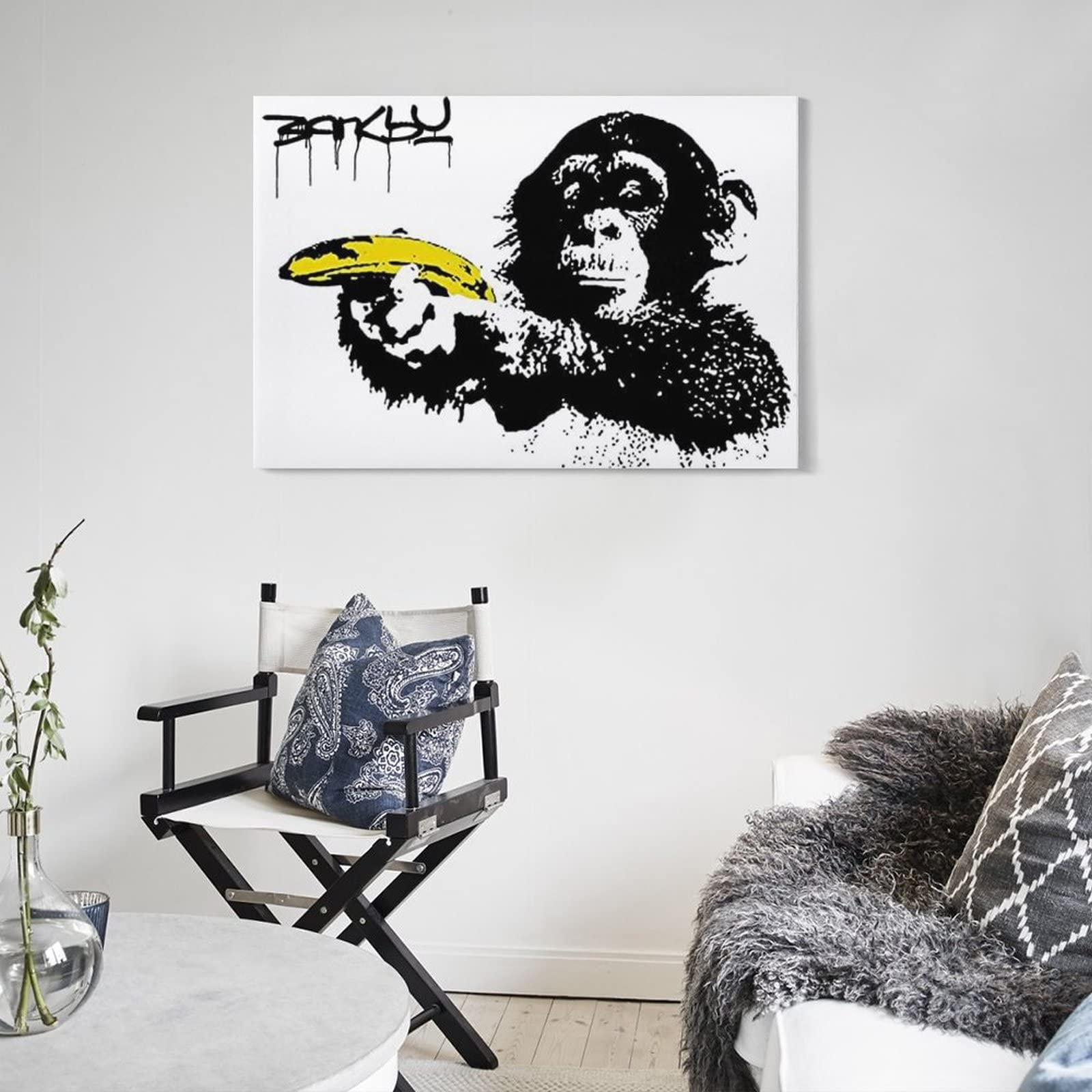 Amazon.co.jp: Banksy バンクシーモンキーウィズバナナガン ポスター