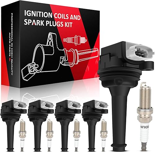 Vista 2343 de SCITOO 1 bobinas de encendido con 4 bujías de iridio para Chevrolet 2011-2015 Cruze 1.4L 2016 Cruze Limited 1.4L 2012-2020 Sonic 1.4L 2013-2021 Trax