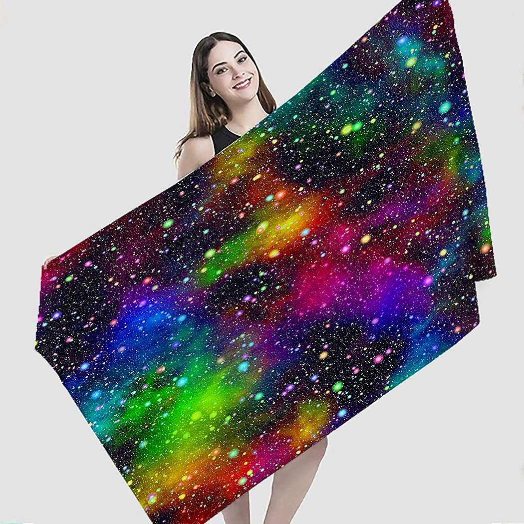 Lsjuee Abstract Beach Towel Thick Sand Resistant Superfine Fiber Beach Towel Oversized for Teen for Picnic Cruise Tropical Vacations Pool Swimming Class SPA Swimming Camping Hawaii Beach 32INx52IN