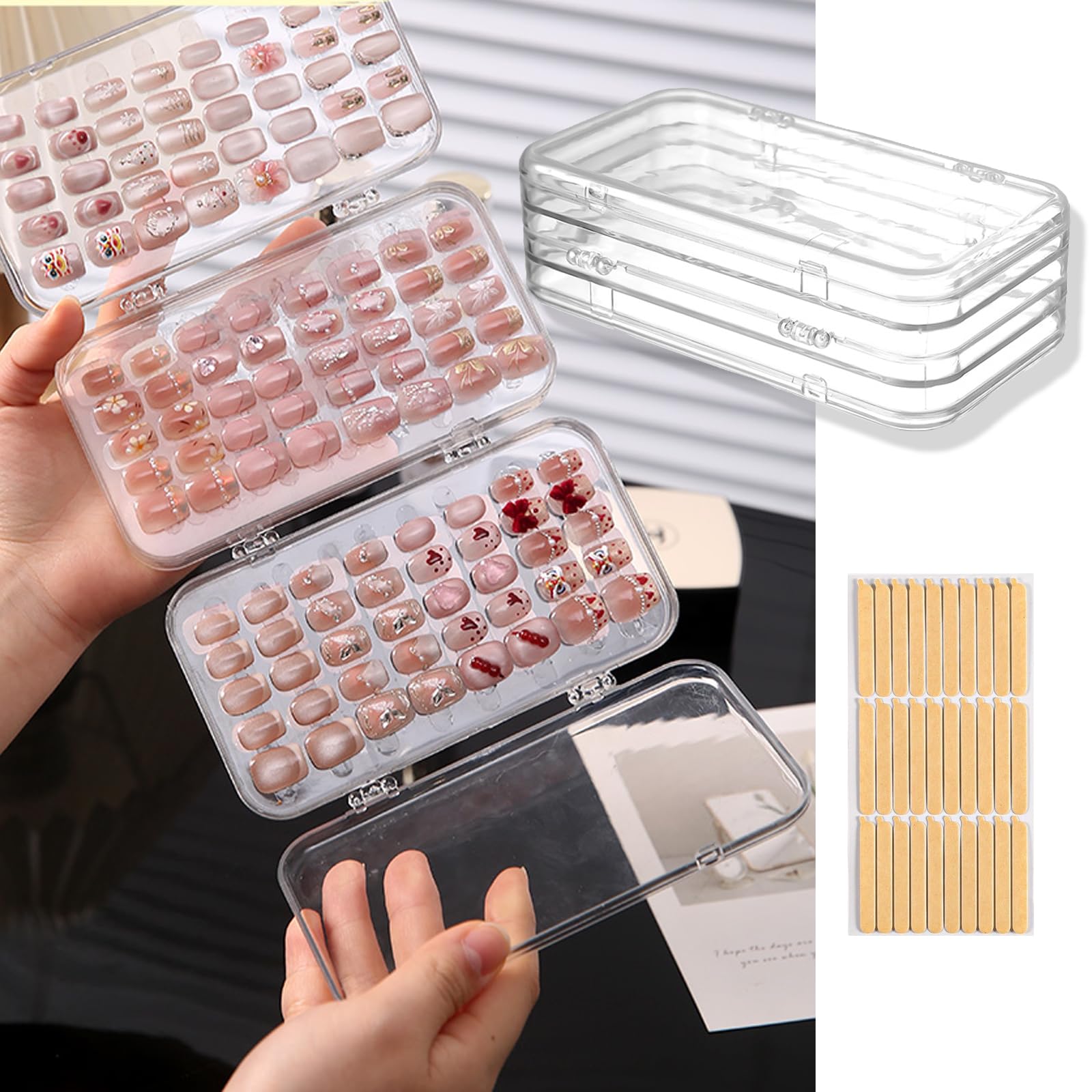 Amazon.com: Oskrieel Tri-Fold Press On Nail Organizer Case - 4