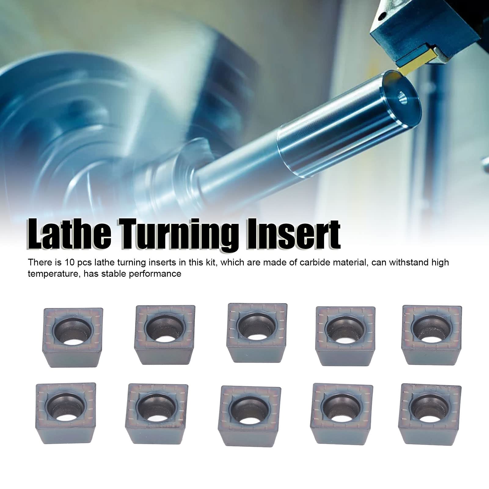 10 pezzi inserti per tornitura in metallo duro Frese per lavorazione del legno ad alta efficienza Lame CNC rivestite per la lavorazione del legno e dei metalli Confezione d