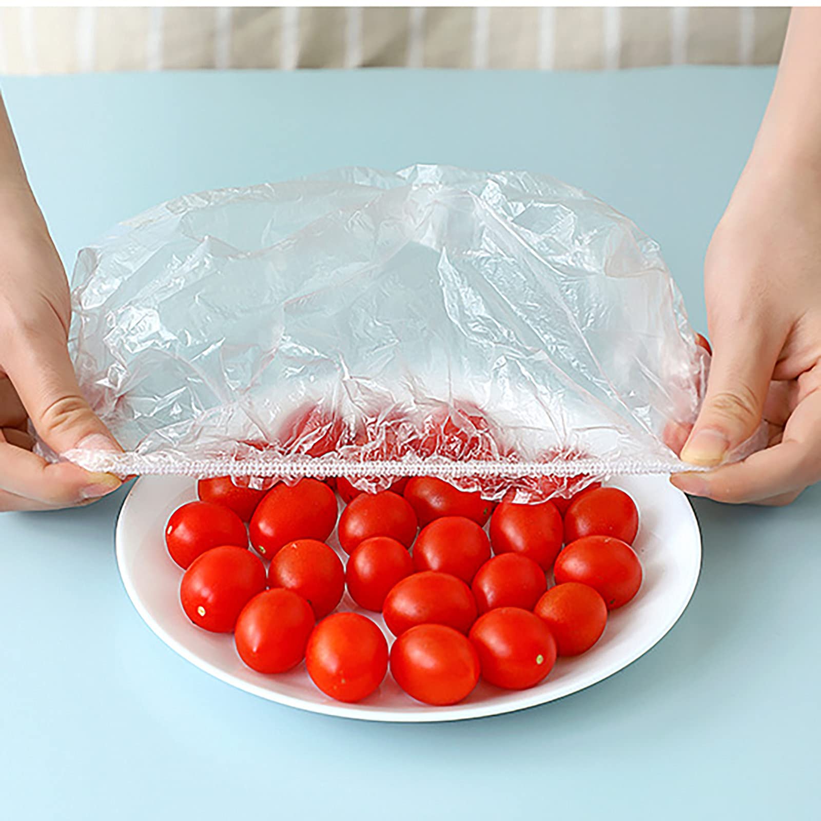 ANNASHOP Fresh Keeping Bags, Reusable Elastic Food Storage Covers, Plastic Sealing Bags Food Cover, Elastic Stretch Adjustable Bowl Lids,100/200/300Pcs